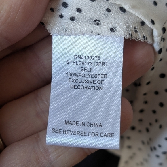 Daniel Rainn Women's Size Small White & Black Embroidered Fringe Tassel Blouse - Picture 8 of 11